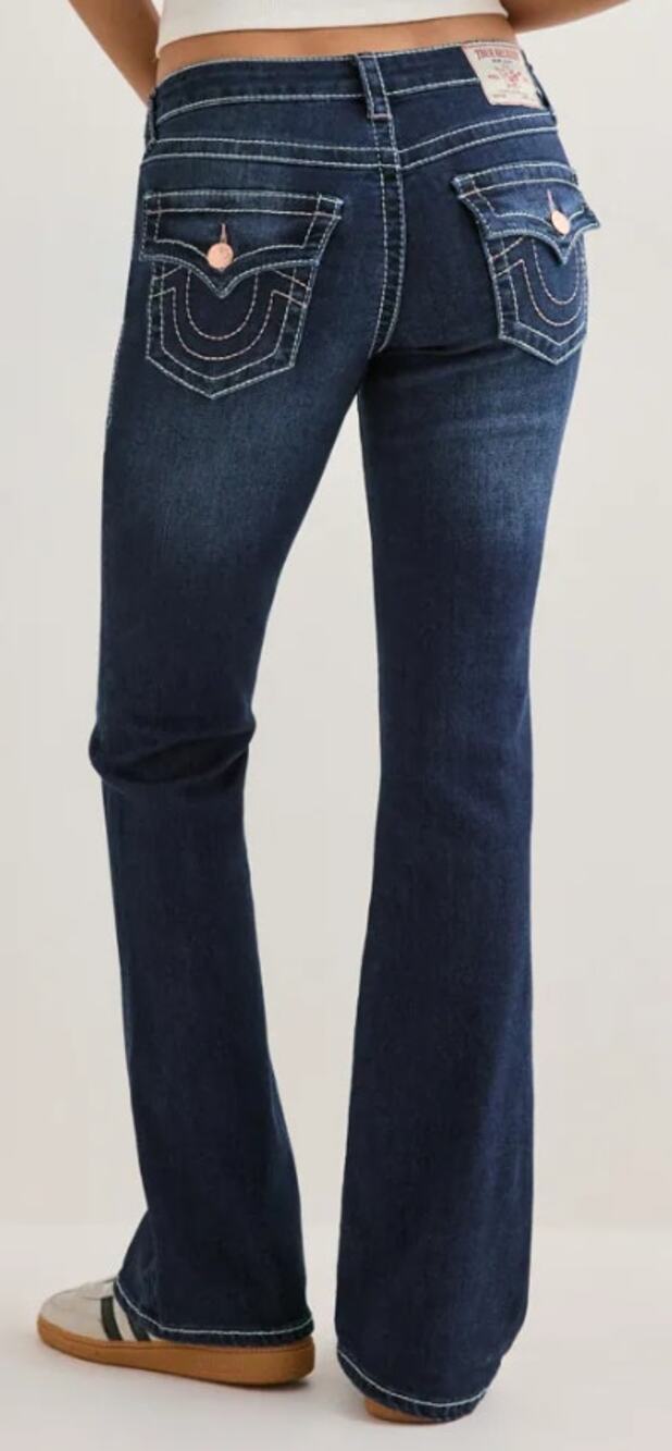 NWT True Religion Becca Button Front Flap Pocket Bootcut Jeans Size 28